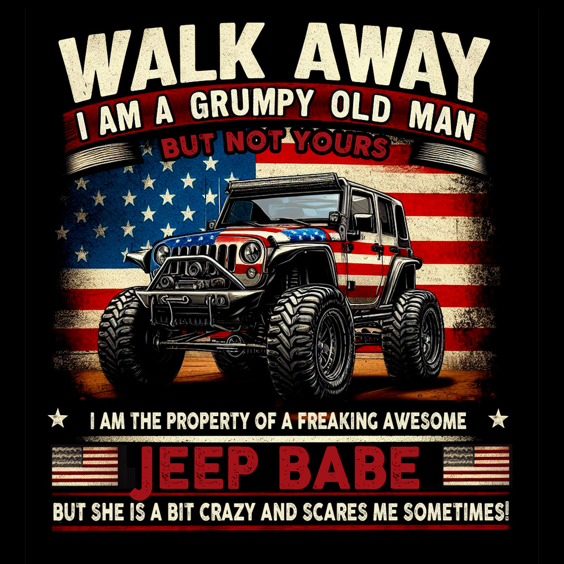 Jeep Babe Grumpy Old Man